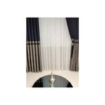Nivemeshome Filamin Koyu Lacivert-Bej 1/3 Sık Pile Fon Perde Apm (Yeni Kumaş Versiyon) Koyu Lacivert 70 X 270