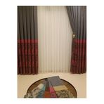 Nivemeshome Nivemeshome Avem Gri-Pembe 1/3 Sık Pile Fon Perde Apm (İthal Kumaş Versiyon) Gri-Pembe 30 X 260