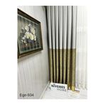 Nivemeshome Nivemeshome Ege Gri- Gold Fır1240 V-934 1/3 Sık Pileli Fon Perde Apm (İthal Kumaş Versiyon) Gri-Gold 50 X 280