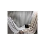 Nivemeshome Nivemeshome Florida Dd1654 V2 Keten Görünümlü Renkli Bohem Tarz Ponpon 1/3 Sık Pileli Tül Perde,Gri 400 X 280