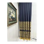 Nivemeshome Nivemeshome Gönen Lacivert-Gold 671539 1/3 Sık Pileli Fon Perde Apm (Yeni Kumaş Versiyon) Lacivert Gold 70 X 250