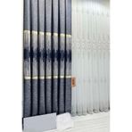 Nivemeshome Pano Fon Perde Çift Kanat Sık Pileli Jakarlı Yarı Parlak Desenli (İthal Kumaş Versiyon) Amasra Mavi 100 X 270
