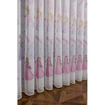 Nivemeshome Prenses Desenli Model Renkli Kız Çocuk Odası Seyrek Pileli Ütü Istemez Tül Perde (Yeni Kumaş Versiyon) Pembe Prenses 370 X 250