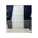 Nivemeshome Retro Lacivert- Gri 1/3 Sık Pile Fon Perde Apm (Premium Kumaş Versiyon) Lacivert-Gri 90 X 250