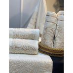 Nivemeshome Yaprak Ekru Yüz Havlusu Mürdüm - 50 x 90 cm