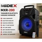 NIXCON Midex MXR-200 Bluetooth Taşınabilir Karaoke Hoparlör Kablosuz Mikrofonlu Şarjlı Speaker