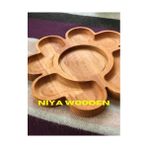 Niya Wood Ahşap Çerezlik Çok Amaçlı 5 Bölmeli 24 cm Çapında Çerezlik