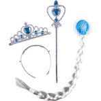 Niyet Elsa Karlar Ülkesi - Saç - Taç - Asa Set - Frozen Set - Standart - Mavi