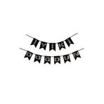 Niyet Siyah Zemin Gri Harf Iyiki Doğdun Doğum Günü Süslemesi Banner 16X19 Cm