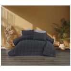 Nizal Home Çift Kişilik Çeyizlik Yatak Örtüsü 3'lü Set - Antrasit - 250 x 260 cm