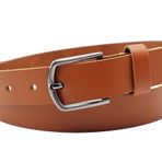 NK Belt GmbH kadın deri kemer, takım elbise kot kemer, Almanya'da üretilmiştir 3 cm #M -01A (konyak, 105 cm toplam uzunluk 120 cm)