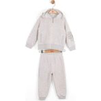 Nk Kids Kız Çocuk 1-4 Yaş Çiçek Baskılı Fermuarlı Eşofman Takımı Krem - 12 Ay