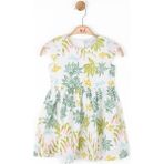 Nk Kids Kız Çocuk 1-4 Yaş Desenli %100 Pamuk Elbise 76612 Krem - 9 - 12 Ay