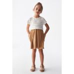 Nk Kids Kız Çocuk Bonibon Elbise 76504 - 7 Yaş - Ekru - Camel