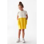 Nk Kids Kız Çocuk Bonibon Elbise 76504 - 7 Yaş - Ekru - Sarı