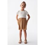 Nk Kids Kız Çocuk Bonibon Elbise 76504 - 8 Yaş - Ekru - Camel