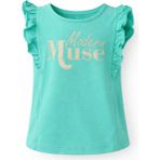 Nk Kids Kız Çocuk Modern Muse Yazılı Yaldızlı Baskılı T-Shirt Yeşil - 10 Yaş