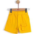 Nk Kids NM62713 Erkek Bebek Önü Cepli Gabardin Şort - 9 Ay - Sarı