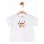 NK Kız Bebek Kelebek Tshirt 1-4 Yaş Ekru - 9 - 12 Ay