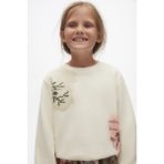 Nk Kız Çocuk Batik Sweatshirt 4-8 Yaş Krem