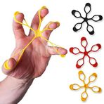 NK SPOR 3 Lü Finger - El Parmak Güçlendirme Lastiği - Fizik Tedavi Egzersiz Aleti Sık Sık - Spor - Fitness -El Güçlendirici - El Kuvvetlendirme - Çok Renkli