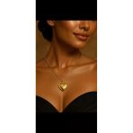 Nkıe Jewels Nkıe Jewels Uzay 3149 Çelik Parlak Kolye- Renk Zincir Kalp Sevgi Yolu Kolyesi Kolye Altın