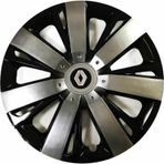 NKT GROUP Renault Kangoo Uyumlu 15 Inç Piano Black Siyah Beyaz Renkli Jant Kapağı 4 Adet