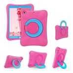 NLR FUN Pepkoo Eva Çocuk Koruyucu Kılıf, iPad için, Çok Yönlü Sağlam Stand | 10,2 inç iPad 2021/2020/2019 (9./8./7. Nesil) ile Uyumlu (Pembe + Mavi)
