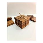 NLS Concept Handmade Ahşap Kütük Bardak Altlığı 4 Adet Ceviz Renk