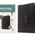 NLT Compact Giant Print Zipper Bible, Filament Enabled (Leatherlike, Black Cross, Indexed, Red Letter)