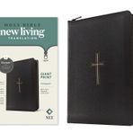 NLT Compact Giant Print Zipper Bible, Filament Enabled (Leatherlike, Black Cross, Red Letter)