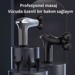 N&M Store 4 Başlıklı Şarjlı Masaj Tabancası Fizyoterapi Etkili Kas Gevşetici Bel Boyun Masaj Aleti