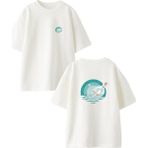Nmg Tekstil Beyaz Oversize Pamuk Dilek Şişesi Ön Arka Baskılı Örme T-Shirt