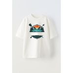 Nmg Tekstil Beyaz Oversize Pamuk Kamp Dağ Ok Baskılı Örme T-Shirt