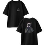 Nmg Tekstil Siyah Oversize Pamuk Ağaç Pilot Ön Arka Baskılı Örme T-Shirt - XL