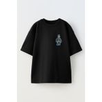 Nmg Tekstil Siyah Oversize Pamuk Batman Robot Baskılı Örme T-Shirt - XL