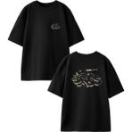 Nmg Tekstil Siyah Oversize Pamuk Drugs Kalem Ön Arka Baskılı Örme T-Shirt