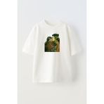 Nmg Tekstil Unisex Beyaz Oversize Pamuk Dağ Yolu Değişi Baskılı Örme T-Shirt