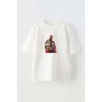 Nmg Tekstil Unisex Beyaz Oversize Pamuk Mike Altın Kemer Baskılı Örme T-Shirt