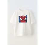 Nmg Tekstil Unisex Beyaz Oversize Pamuk Spiderman Dertli Baskılı Örme T-Shirt