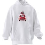 Nmg Tekstil Unisex Premium Pamuk Beyaz Vosvos Yılbaşı Baskılı 3 Iplik Kapüşonlu Sweatshirt - XS