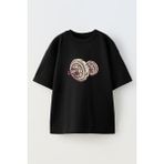 Nmg Tekstil Unisex Siyah Oversize Pamuk Beşlik Dumbell Demir Baskılı Örme T-Shirt