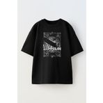 NMG TEKSTİL Unisex Siyah Oversize Pamuk Led Zeppelin Baskılı Örme T-shirt