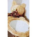 NN DESIGN Rattan Bambu Hasır Panda Ayı Avize Ayna Seti Çocuk Odası