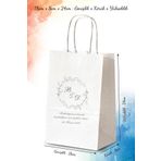 nna tasarım 50 Adet Kişiye Özel Isim Baskılı Küçük Boy Hediyelik Kağıt Çanta/poşet 18x8x24 Cm(BT19-50)
