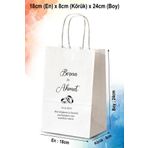 nna tasarım 50 Adet Tek Yön Kişiye Özel Isim Baskılı Hediyelik Kağıt Çanta/poşet 18x8x24 Cm(BT06-50)