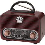 Nns 8092 Nostalji Radyo Retro Wireless Bluetooth Hoparlör Usb-Tf Kart Giriş Şarjlı Bataryalı Pilli - Ahşap