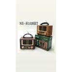 Nns Ns-8108 Bt Taşınabilir Nostaljik Radyo Bluetooth Hoparlör Mp3 Çalar
