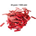 Nnstartshopping Kırmızı 15 x 5 mm Dantel Oya Yazma Halhal Abiye Lazer Kesim Pul 1000 Adet / 40 Gram