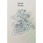 Nnstartshopping nnst-RT-RYL-BN24100-14-8 Oya Abiye Bileklik Kolye Pleksi Metalik Plastik Pul Gümüş Renk 8 Gram 70 Adet